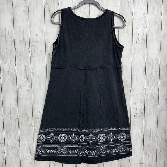 Aventura Gray Organic Mandela Floral Comfy Flowy Tank Top Summer Dress Large - Picture 1 of 10